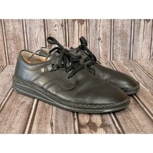 39 D/ 8-8.5 Womens Finn Comfort Vassa Black Leather Comfort Lace Up Shoes VGUC!